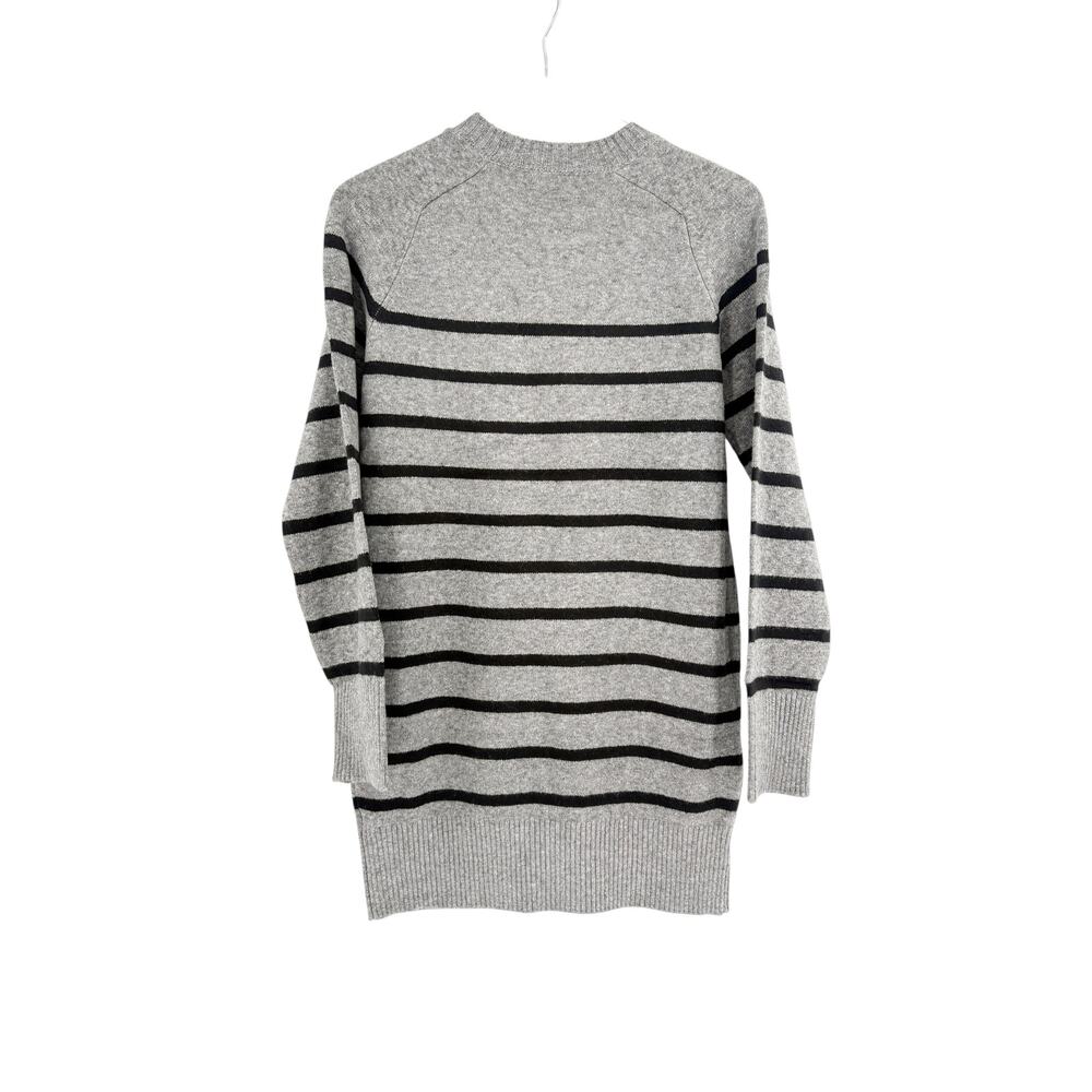 SANCTUARY Dress Size S NEW Gray Black Stripe Mini So Soft Sweater Dress Long - Picture 4 of 8